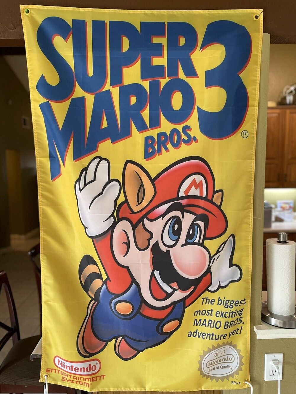 Super Mario Bros. 3 Nintendo NES Boxart 5' Flag Poster 1990